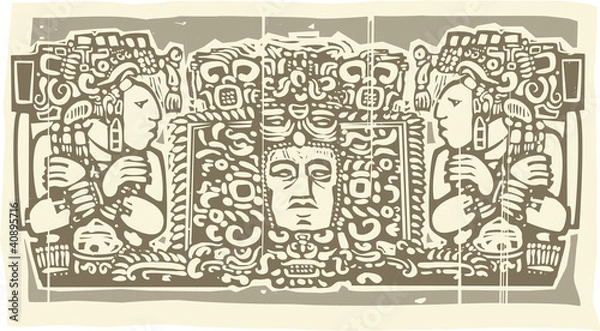 Obraz Maya Triptych Woodblock B
