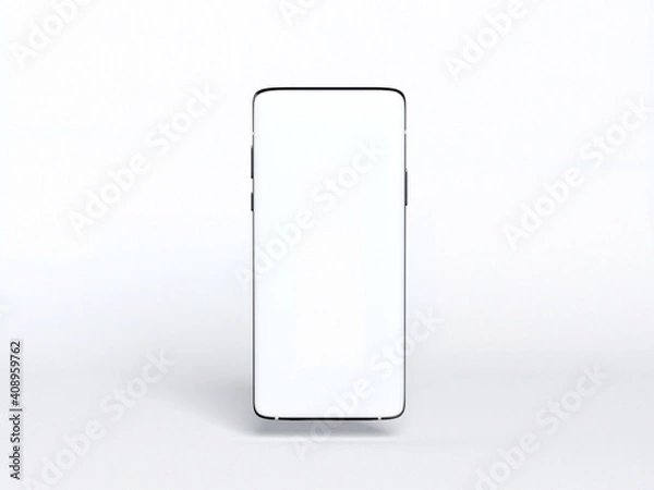 Fototapeta Smartphone mockup with white screen display 3d rendering