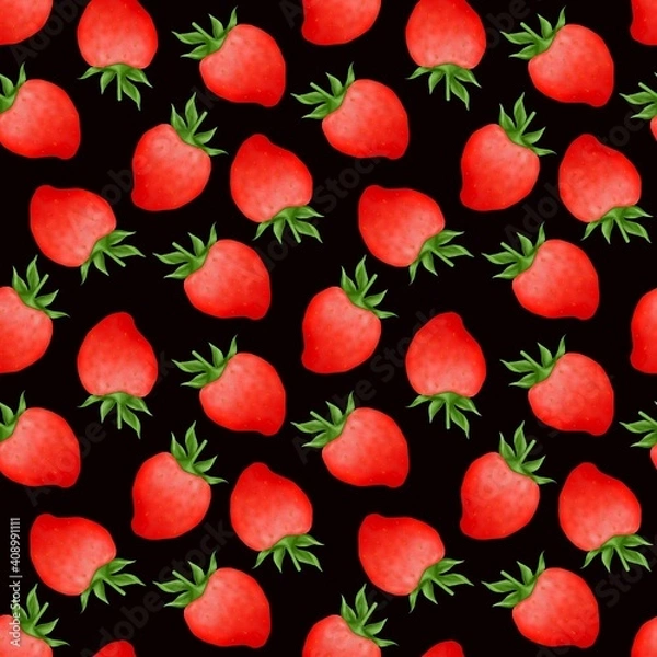 Obraz seamless pattern with strawberries