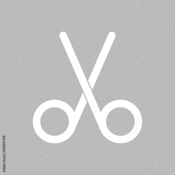 Fototapeta Schere - Icon, Symbol, Piktogramm - Fläche Hintergrund - grau weiß 
