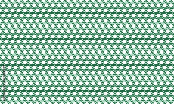 Obraz 籠目模様　背景素材　緑