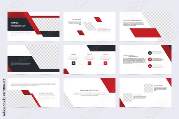 Obraz Simple Business Black Red Slide Template