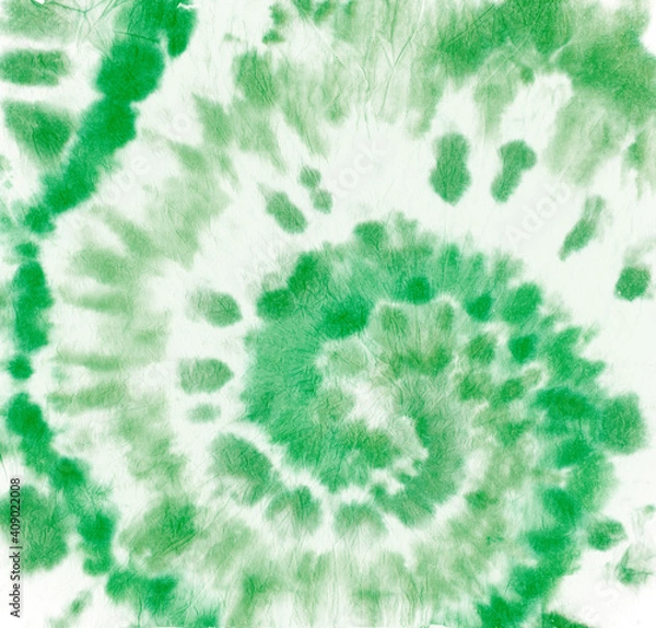 Fototapeta Tie Dye Circular. Color Watercolor Background. Hippie Swirl Painting. Green Tye Die Swatch. Circle Artistic Roll. Abstract Batik Shirt. Light Art Pattern. Spiral Kaleidoscope. Circular Tie Dye.