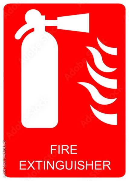 Obraz Fire extinguisher vector sign isolated on white background