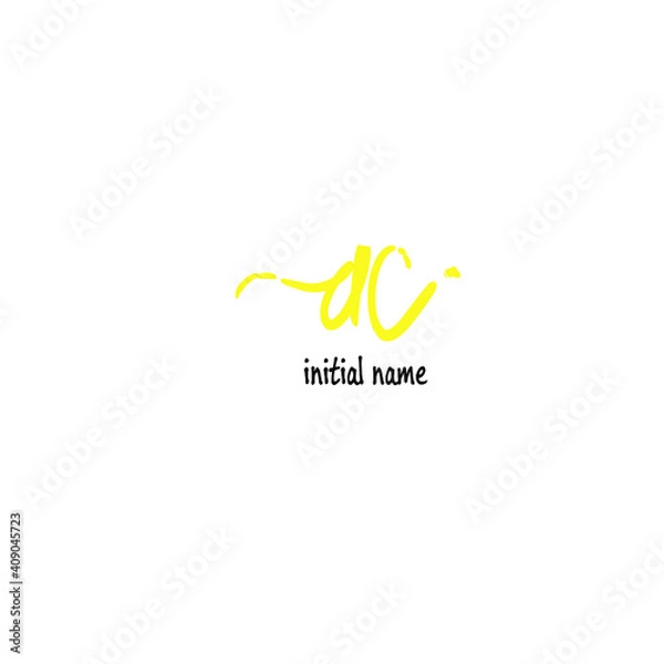 Fototapeta ac Initial Handwriting or Handwritten Logo for Identity. Logo with Signature and Hand Drawn Style.
