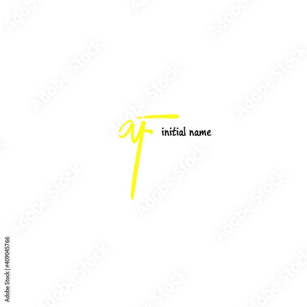 Fototapeta aF Initial Handwriting or Handwritten Logo for Identity. Logo with Signature and Hand Drawn Style.