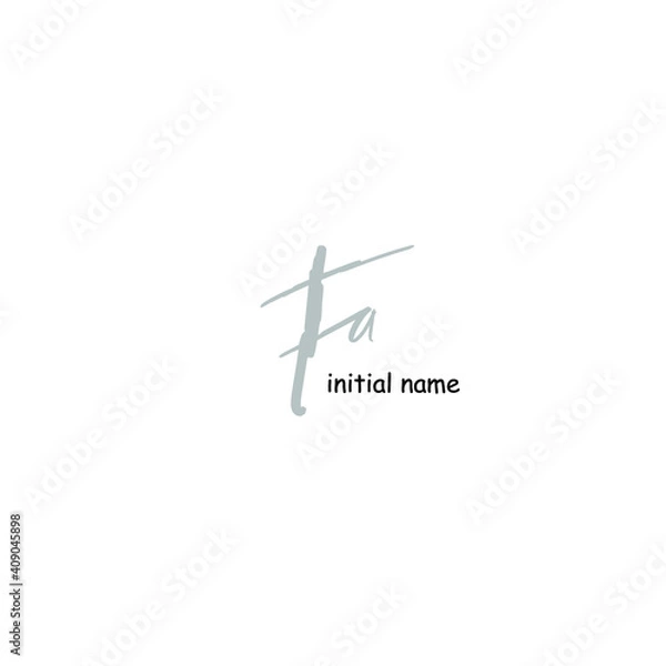 Fototapeta Fa Initial Handwriting or Handwritten Logo for Identity. Logo with Signature and Hand Drawn Style.