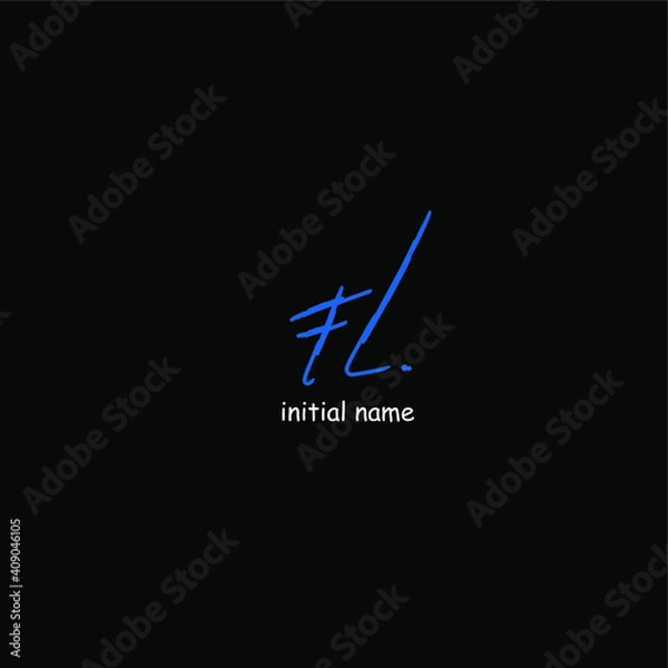 Fototapeta fL Initial Handwriting or Handwritten Logo for Identity. Logo with Signature and Hand Drawn Style.