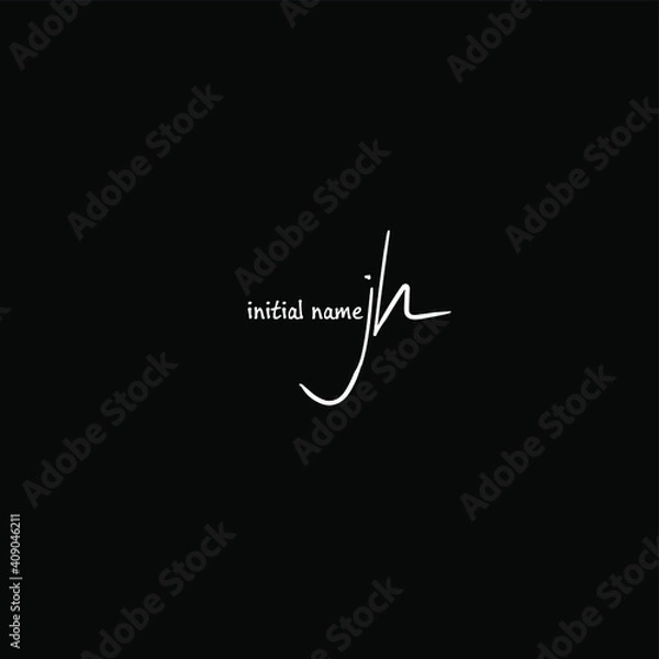 Fototapeta jh Initial Handwriting or Handwritten Logo for Identity. Logo with Signature and Hand Drawn Style.