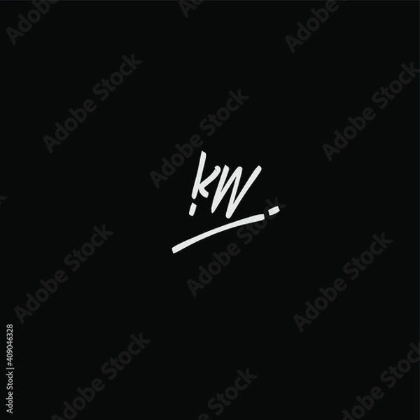 Fototapeta KW K W Initial Handwriting or Handwritten Logo for Identity. Logo with Signature and Hand Drawn Style.