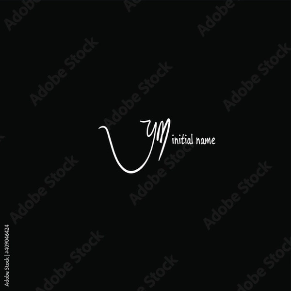 Fototapeta ym Initial Handwriting or Handwritten Logo for Identity. Logo with Signature and Hand Drawn Style.