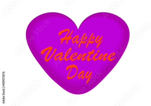 Obraz pink heart on white