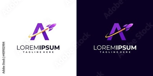 Obraz letter mark rocket logo