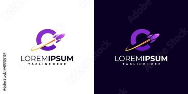 Obraz letter mark rocket logo