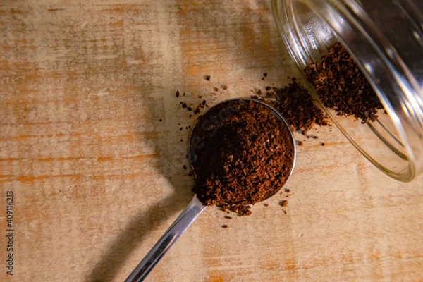 Obraz cucharada de café molido