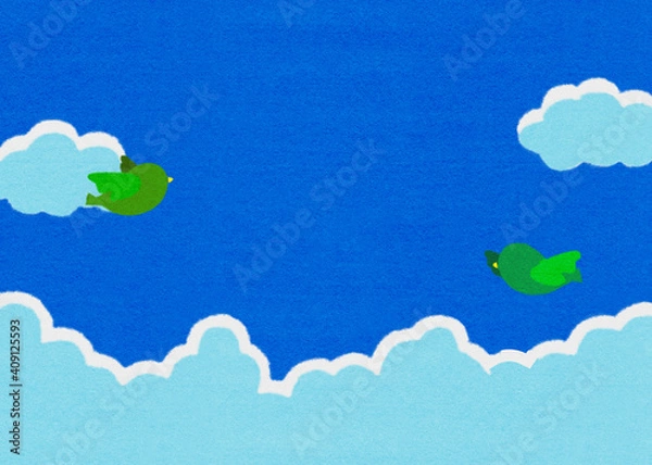 Obraz フェルトテクスチャの青空背景