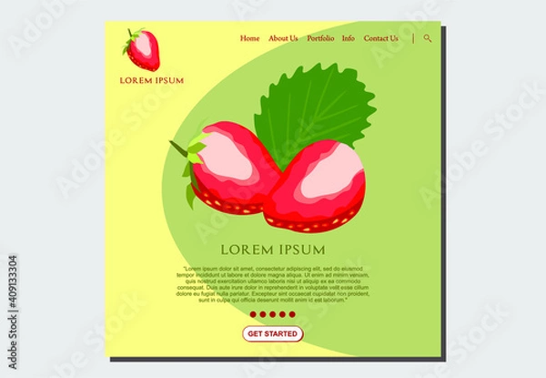Fototapeta Website Banner Design for a Strawberry Farming Site