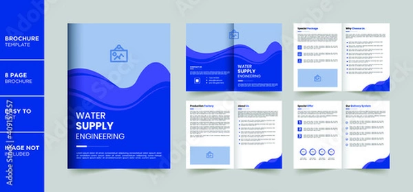 Fototapeta 8 Pages Creative Business Brochure with modern circle shapes