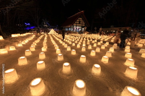 Obraz 北海道札幌市定山渓　雪灯路（ゆきとうろ）