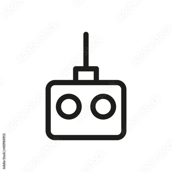 Fototapeta RC controller isolated icon, remote control for quadcopter outline vector icon with editable stroke