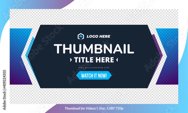 Fototapeta Editable Thumbnail for videos and all social platforms usable in your all videos Editable Premium Vector, Customizable Thumbnails fully customizable