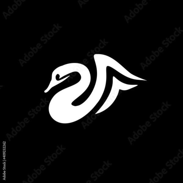 Fototapeta Abswan logo vector.
Abstract minimalistic logo icon bird silhouette of a swanstract minimalistic logo icon bird silhouette of a swan