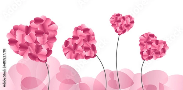 Obraz Valentine's Card with hearts. Vector illustration.