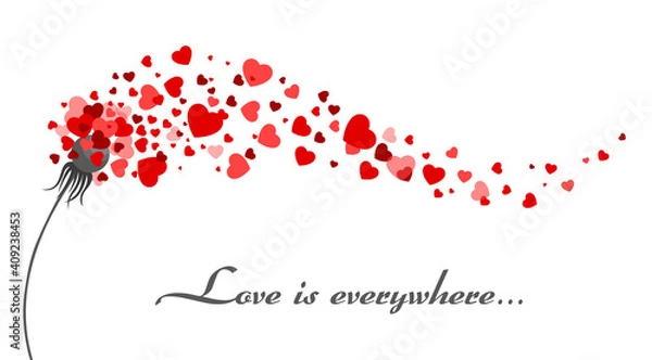 Obraz 
Valentine's Card with hearts. Vector illustration.