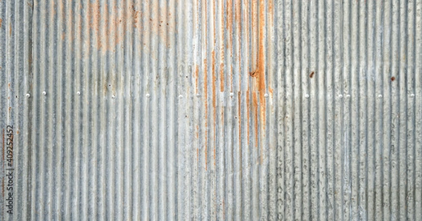 Obraz Old galvanized sheet wall with rust background