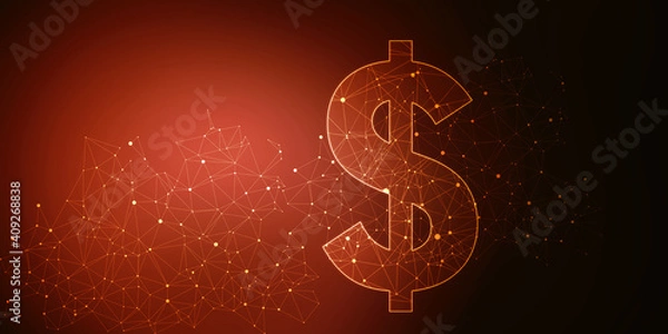 Fototapeta 2d rendering usd Dollar symbol 