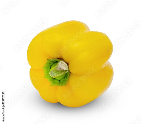 Obraz Yellow sweet bell pepper isolated on white background ,include clipping path