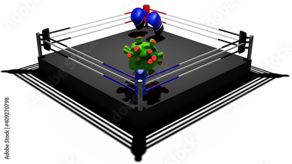 Obraz boxing fight virus abstract background 3D render