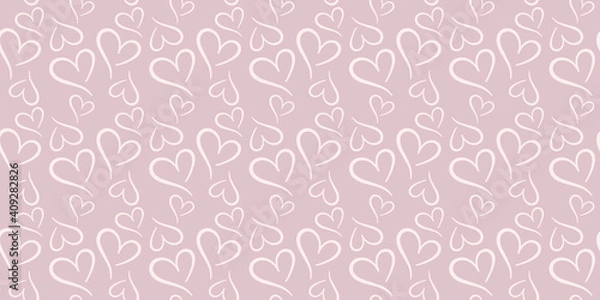 Fototapeta Seamless pastel background with hearts vector.