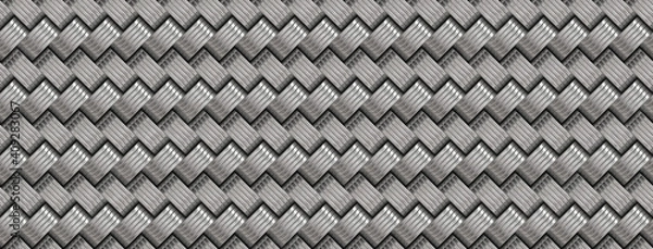 Fototapeta Metal weave abstract texture background.Gray silver metal weave surface.Seamless background.