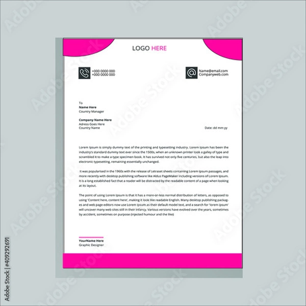 Obraz Creative Business Letterhead Template