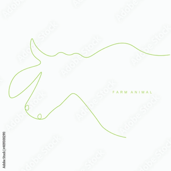 Obraz Farm aninal logo drawing on white background, vector illustration