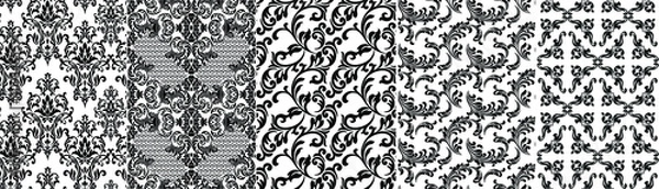Obraz Set Vintage baroque frame scroll ornament engraving border floral retro pattern antique style acanthus foliage swirl decorative design element filigree calligraphy.