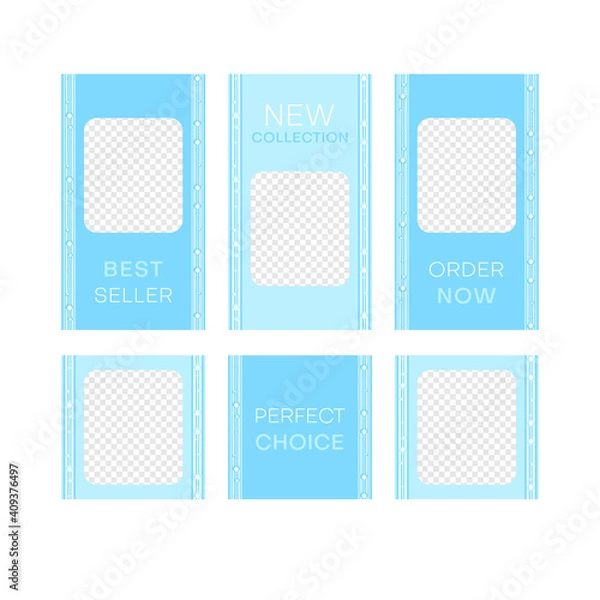 Fototapeta Editable design templates. Frames for web, banners, video, social media etc.