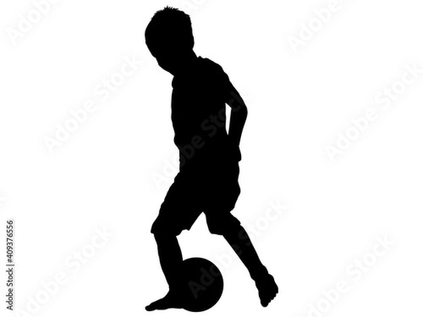 Fototapeta ドリブルをする少年のシルエット_2