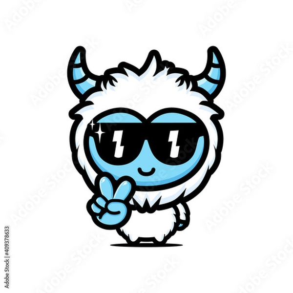 Fototapeta cool cute yeti animals