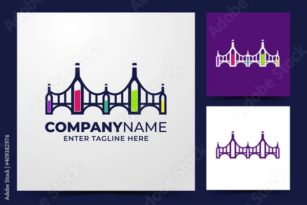 Obraz Bottles Plus a Bridge Creative Logo