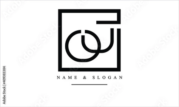 Fototapeta OJ, JO, O, J abstract letters logo monogram