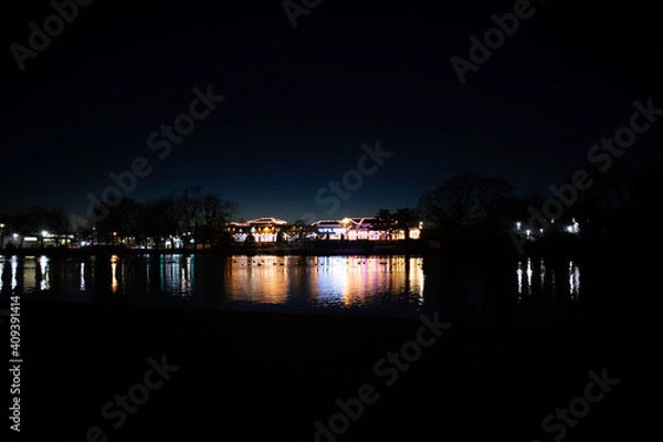 Fototapeta 
trees, sky, clouds, mountain, night