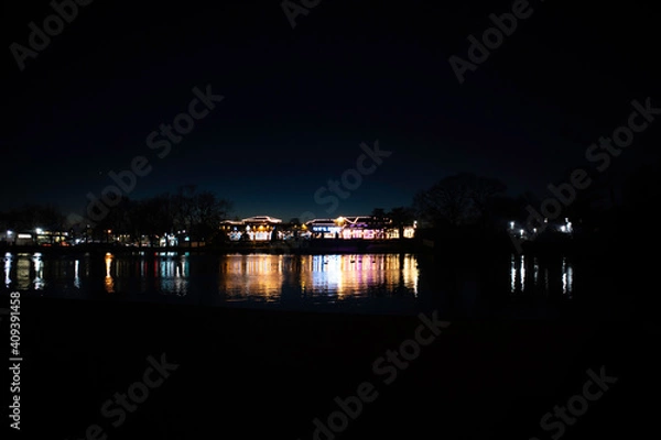Fototapeta 
trees, sky, clouds, mountain, night