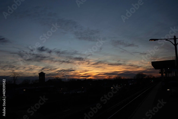 Fototapeta 
trees, sky, clouds, mountain, night