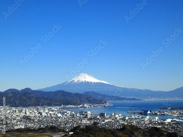 Obraz ＜静岡＞日本平からのきれいな富士山と清水港