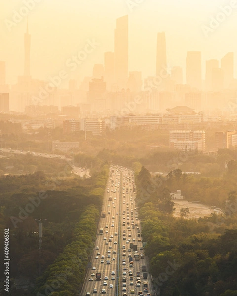 Obraz sunset over the city