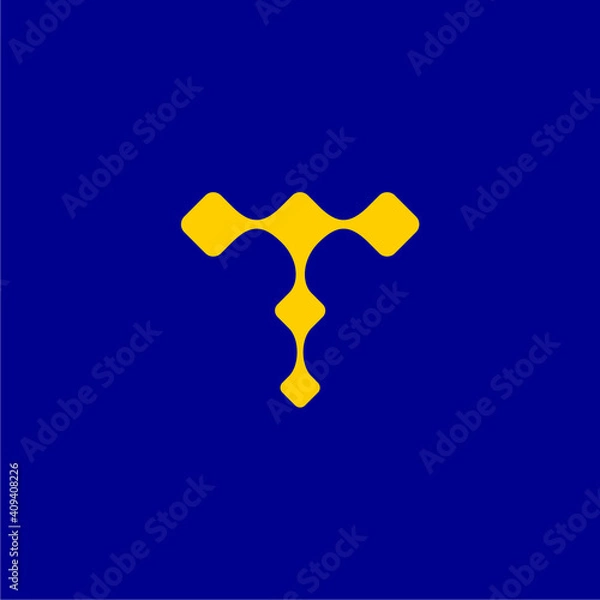 Obraz Simple tech T logo design