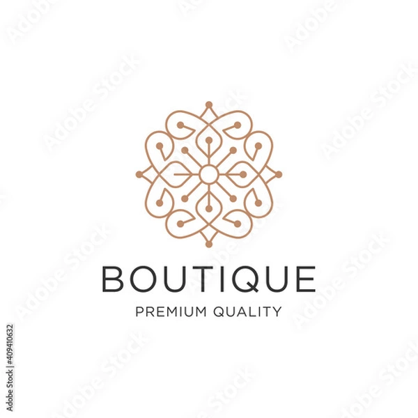 Obraz Flower logo design vector. Universal boutique logo.