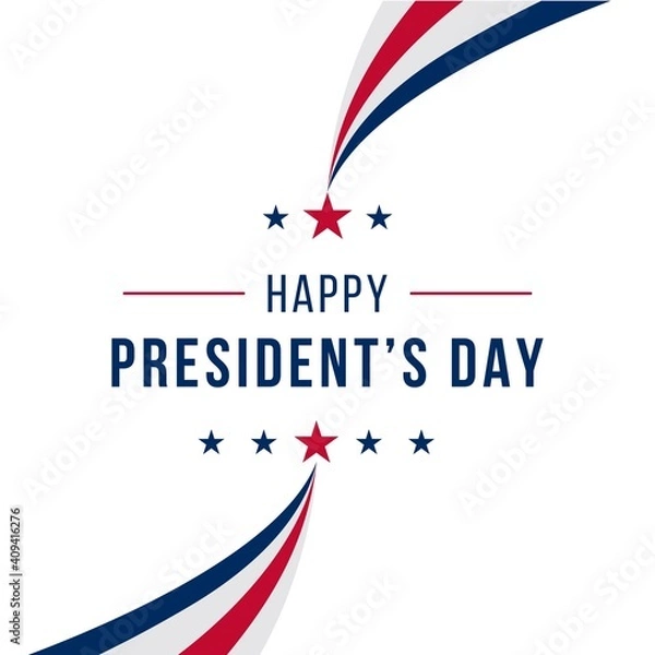 Obraz Happy presidents day concept with simple flag isolated background design